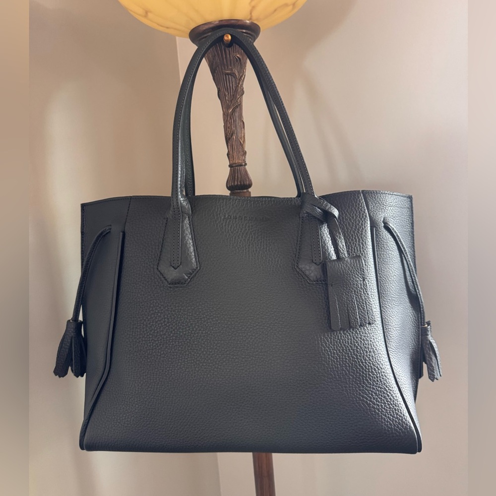 Longchamp Black Leather Tote Bag - Picture 12 of 13
